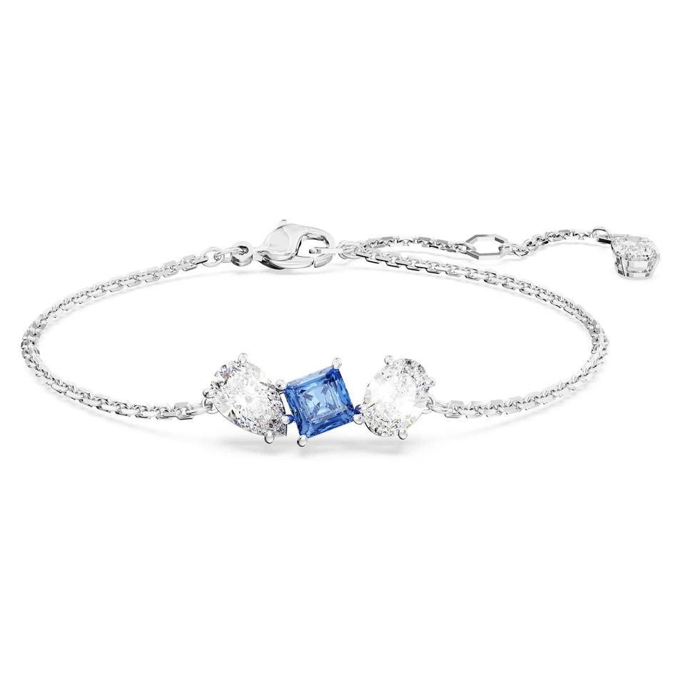 in Gift Box SWAROVSKI 5668359 Rhodium Blue Mix Crystals Mesmera Bracelet