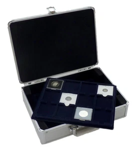 S6 Cargo Coin Case With 6 12 x 50 mm Blue Felt Quadrum Coin Trays - Picture 1 of 3
