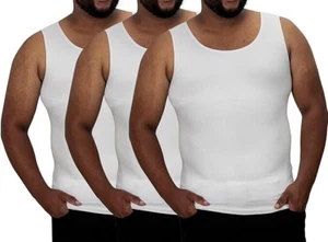 3 Pack Men's Gynecomastia Compression Tank Top Slimming Undershirt M Tall B29 - Picture 1 of 3
