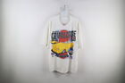Vintage Y2K 2003 Mens 2XL Distressed Cavalcade of Cars Fire Flames T-Shirt White