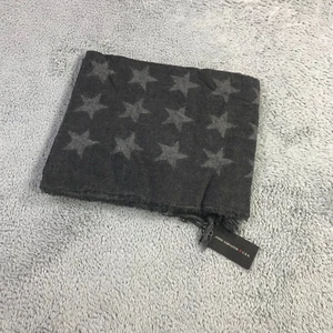 John Varvatos Luxury Mens Scarf - 100% Cashmere - “Stars & Stripe” - NWT Gray - Picture 1 of 11