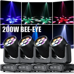 200W RGBW 7 LED Moving Head Stage Lighting 3Prism 8Gobo DMX Spot Beam DJ  Lights - Picture 1 of 20