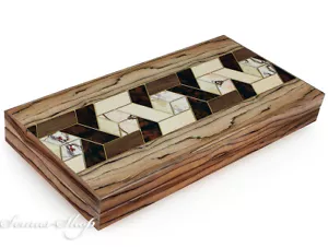 Wunderschöne HOLZ BACKGAMMON TAVLA XXL Intarsien Look Marküteri - Bild 1 von 5