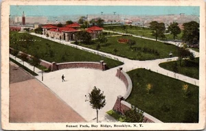 NY Sunset Park, Bay Ridge, Brooklyn New York Postcard 1930s Stamped & Written - Picture 1 of 2
