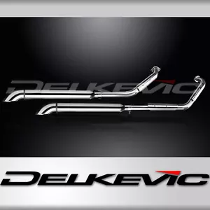 Suzuki VL800 Intruder 01-16 Full Exhaust 2-2 550mm Turn Out Silencers Stainless - Picture 1 of 3
