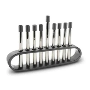 Menorah Judaica Stainless Steel Holds 9 Candles Hanukkah Chanukah - Picture 1 of 1