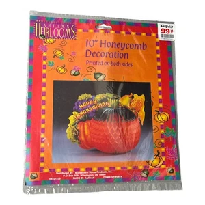 Vintage Midwestern Home 10” Thanksgiving Pumpkin Honeycomb Table Decoration *New - Picture 1 of 2