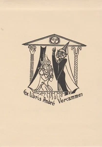  ex-libris André Vercammen (théatre, marionnettes) bois par stuyvaert, 1948 - Picture 1 of 1
