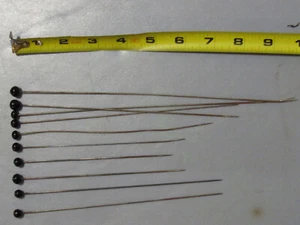 Tenedor de 10 alfileres para sombrero peine vintage DECORACIÓN bola negra - Imagen 1 de 2