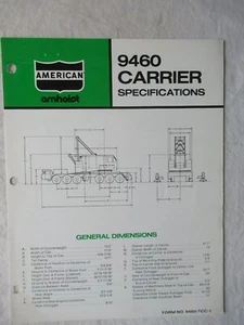 American Crane AMHOIST 9460 Carrier Allgemeine Spezifikation Datenbroschüre - Bild 1 von 4