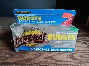 Vintage NOS 1987 Gotcha Bursts Paintball 6 Discs 42 Blue Bursts Sealed New 7c - Picture 1 of 6
