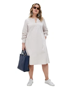 MARINA RINALDI🌟 COTTON Blend Dress PLUS size (MR 27) Usa W18_ It56_ De48_Uk16 - Picture 1 of 24