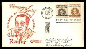 Mayfairstamps US FDC 1959 Ernst Reuter Combo Berlin Mayor First Day Cover aaj_63