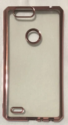 Funda ZTE Blade X Max, Oro Rosa y Transparente, NUEVA Foto 1 de 4
