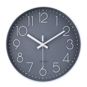 Wall Clock 12 Inch Non-Ticking Silent Battery Operated Round Wall Clock - Gray - Picture 1 of 5
