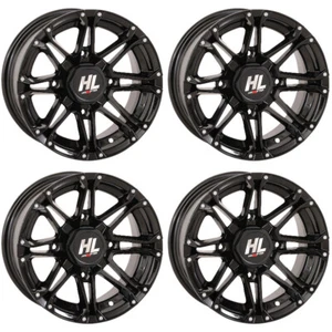 4 ATV/UTV Wheels Set 14in High Lifter HL3 Black 4/156 4+3 550 - Picture 1 of 4