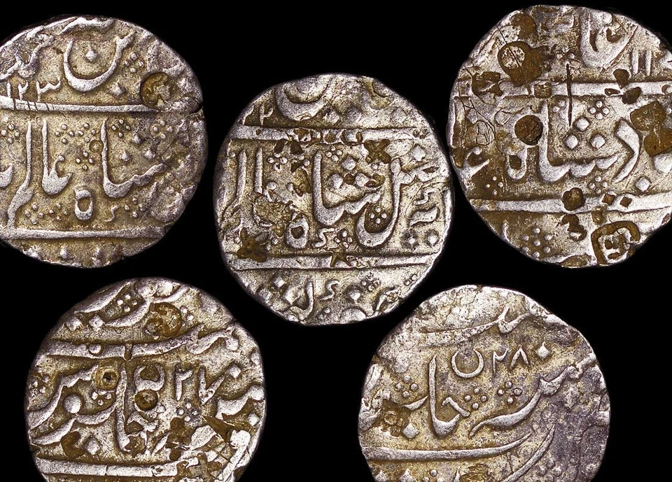 Juego de 2 rupias de plata - India francesa, Pondicherry (Shah Alam II, 1764-1807) EN MUY BUEN ESTADO Foto 1 de 1