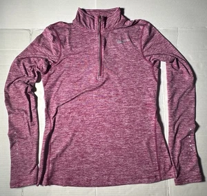 PreOwned Excellent Nike Running Dri Fit Half Zip Printed Reflective Pink Women S - Picture 1 of 13