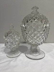 EAPG Sawtooth Lidded Sugar Bowl And Lidded Master Salt - Picture 1 of 15