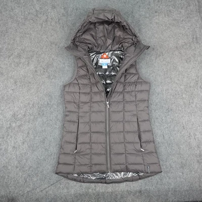 Columbia Vest Womens Small Gray Hooded Puffer Jacket Omni-Heat Insulated Thermal - Image 1 of 4