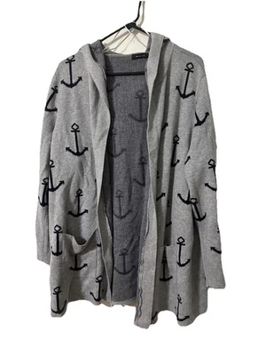 Suéter com capuz Verve Ami cinza com âncora por toda parte tamanho 3x - Imagem 1 de 4