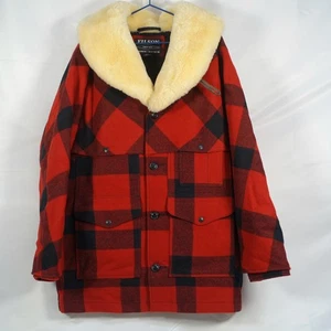 FILSON LINED MACKINAW WOOL PACKER COAT SZ-M RED/BLACK NEW! - Picture 1 of 5