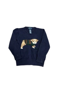 Vintage Polo Ralph Lauren Dog Sweater Kids Size 5 Polo Bear RL - Picture 1 of 8