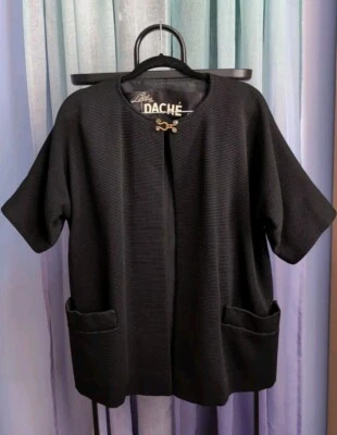 复古 Lilly Dache 黑色夹克。 令人惊叹。 惊人的面料和结构。 — 第 1/4 张图片