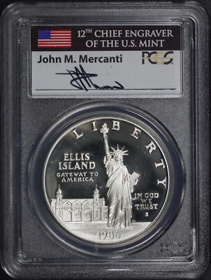 1986-S Statue Of Liberty Silver Dollar Commemorative PCGS PR-69 DCAM Mercanti - Image 1 of 2