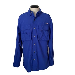 Worldwide Sportsman blau mit Knopfkragen Angelshirt Taschen belüftet klein S - Bild 1 von 12