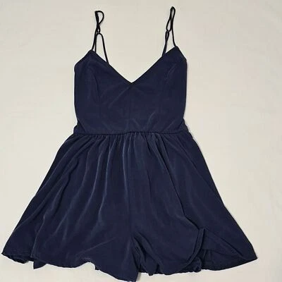 La Hearts Peony Romper by Pacsun Blue with Adjustable Straps Women's Medium - Image 1 of 4