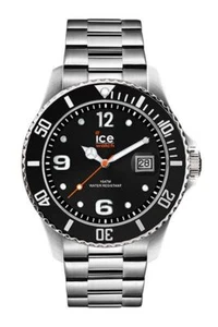 Ice Steel Black/Silver 44mm Large Watch 16032 - Picture 1 of 1