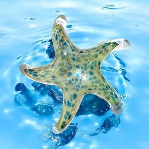 Pisapapeles estrellas de mar de vidrio artístico soplado a mano azul y color arena - Imagen 1 de 5