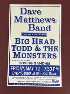 Dave Matthews Band w/ Big Head Todd 1995 San Jose 11"x17" poster Bill Graham - Picture 1 of 2