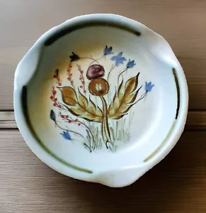 VINTAGE STONEWARE CERAMIC FLOWER CIGAR ASHTRAY 6.5" BUCHAN POTTERY  - Picture 1 of 11