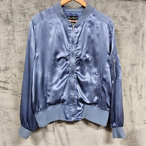 Bomberjacke Seide blau Mercer Madison Reißverschlussärmel XL - Bild 1 von 10