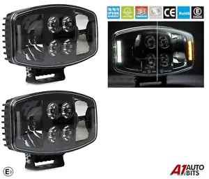 2X 10'' Led Jumbo Fog Spot Light White Amber 24v For Renault T Range High range - Picture 1 of 13