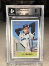 2002 Bowman Heritage Relics Josh Beckett #BHJB - BGS 9 - Florida Marlins