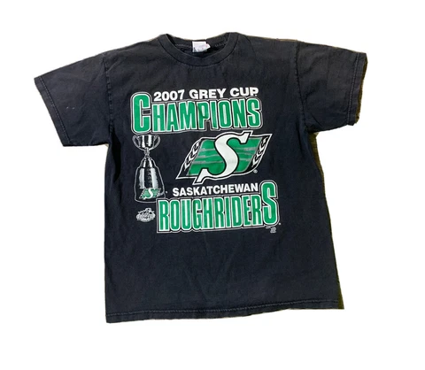 CFL Saskatchewan Roughriders 2007 Grey Cup Champions T Shirt Size Medium Cover