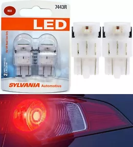 Sylvania Premium LED Light 7443 Red Two Bulbs Rear Turn Signal Replace Upgrade - Picture 1 of 12