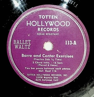 Barre Center Exercises Ballet Waltz Totten Hollywood Dance 78 Record - Изображение 1 из 2