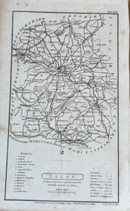 ANTIQUE MAP SHROPSHIRE 1808 BY BENJAMIN CAPPER PUBLISHED BY E PHILIPS UNCOLOURED - Picture 1 of 3