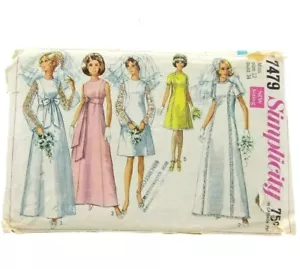 Simplicity Vintage Años 60 Busto 34" Boda Dama de honor Vestido Patrón de costura 7479 - Imagen 1 de 2