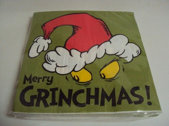 1 PACK x "MERRY GRINCHMAS" 16ct LUNCH CHRISTMAS GRINCH NAPKINS - NEW - Image 1 of 1