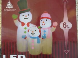 NEW!  Airblown Inflatable Snowman Family!  Airflowz Enchanted Forest 6ft