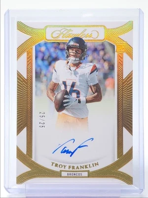 TROY FRANKLIN 2024 FLAWLESS ROOKIE FRAME SIGNATURES BRONCOS A AUTO /25 Q4274 - Image 1 of 2
