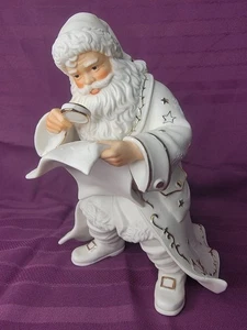 Grandeur Noel Collectors Edition Porcelain Santa Checking List Only 2001 - Picture 1 of 7
