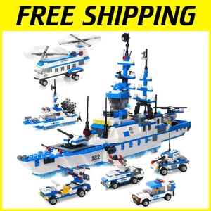 City Police Building Set with Cop Car & Helicopter - Picture 1 of 11