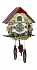 Quartz Cuckoo Clock Black forest house with music TU 4256 QM NEW - Picture 1 of 1