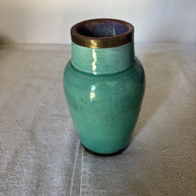 Jarrón turquesa vintage signo SAFI 7’ altura  Foto 1 de 4